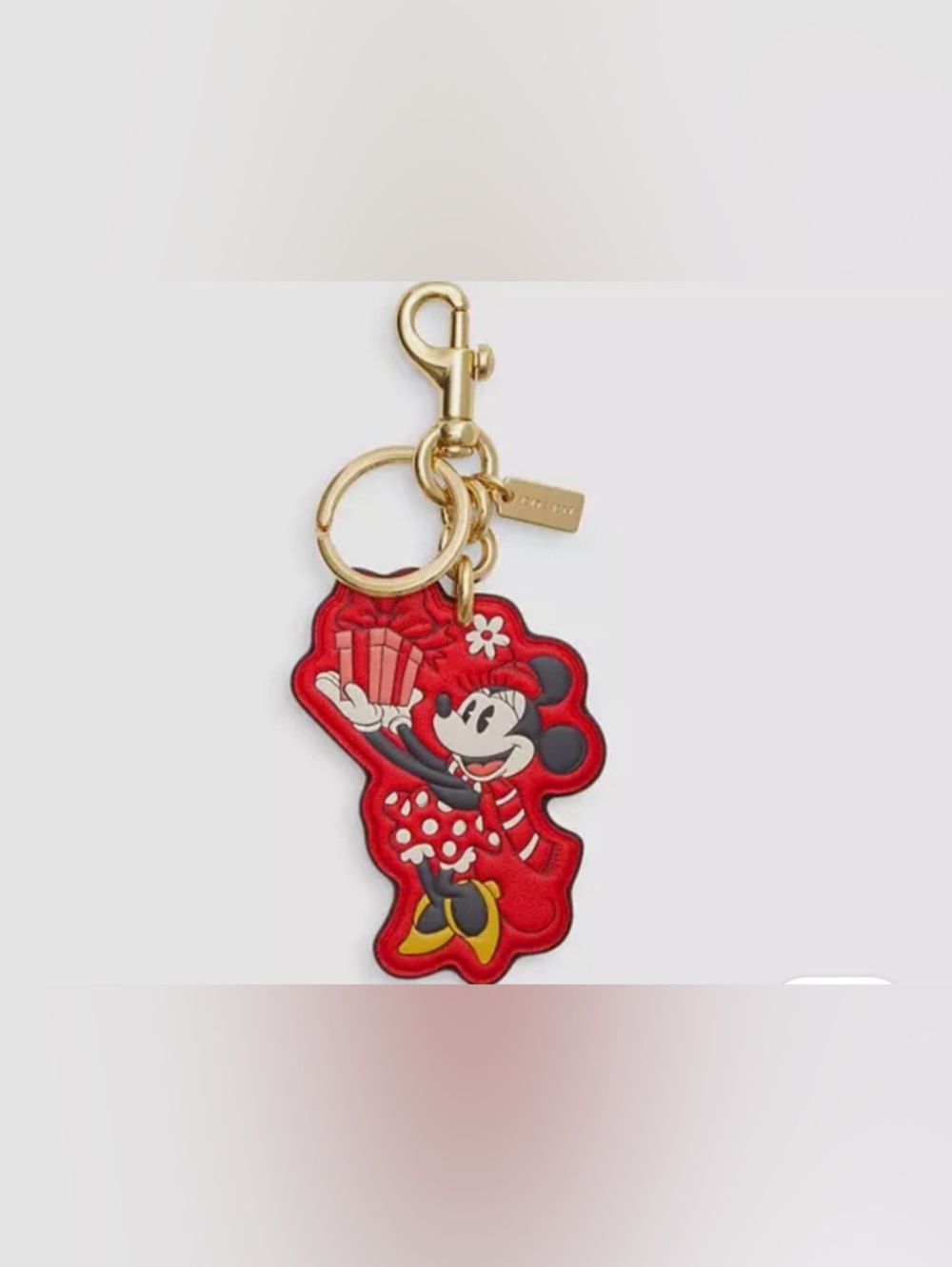COACH Disney EUC CN008 MINI MOUSE BAG CHARM/KEY RING RED